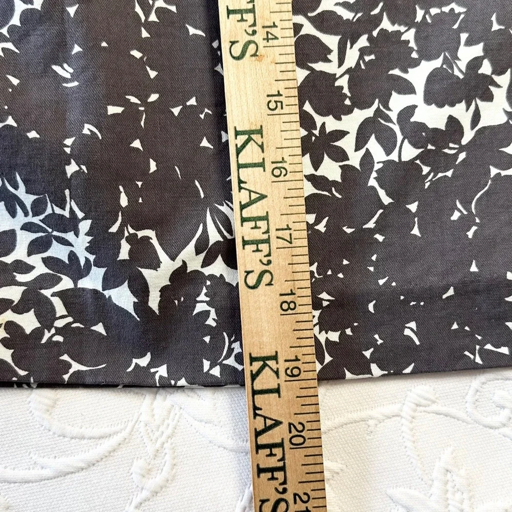 Boden‎ Abigail Leaf Grey White Floral A-Line Skirt Side Pockets Cotton US 10R